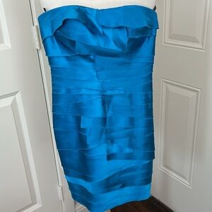 Satin Ocean  Blue bodycon mini by Bebe